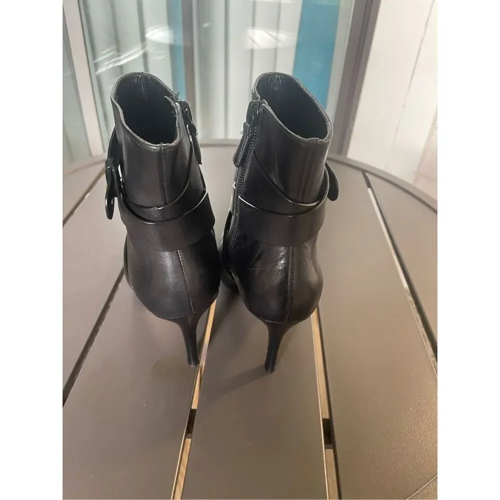 Coke Haan  Leather Stilleto mid ankle booties Black Size 6 B - Picture 14 of 15